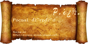 Pocsai Árpád névjegykártya